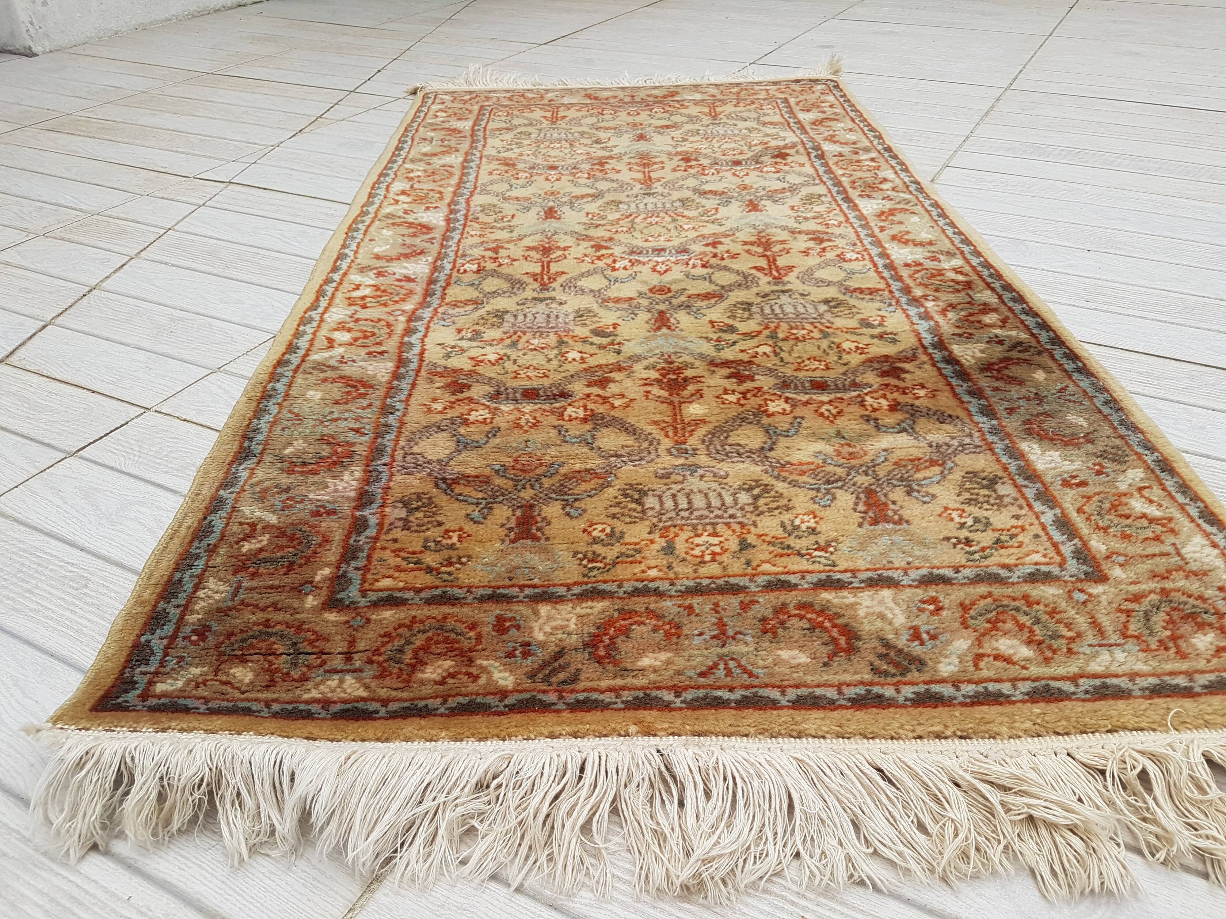 Handmade Persian kilim carpet 100% wool 69x137cm
