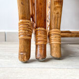 Vintage trundle tables in bamboo and rattan
