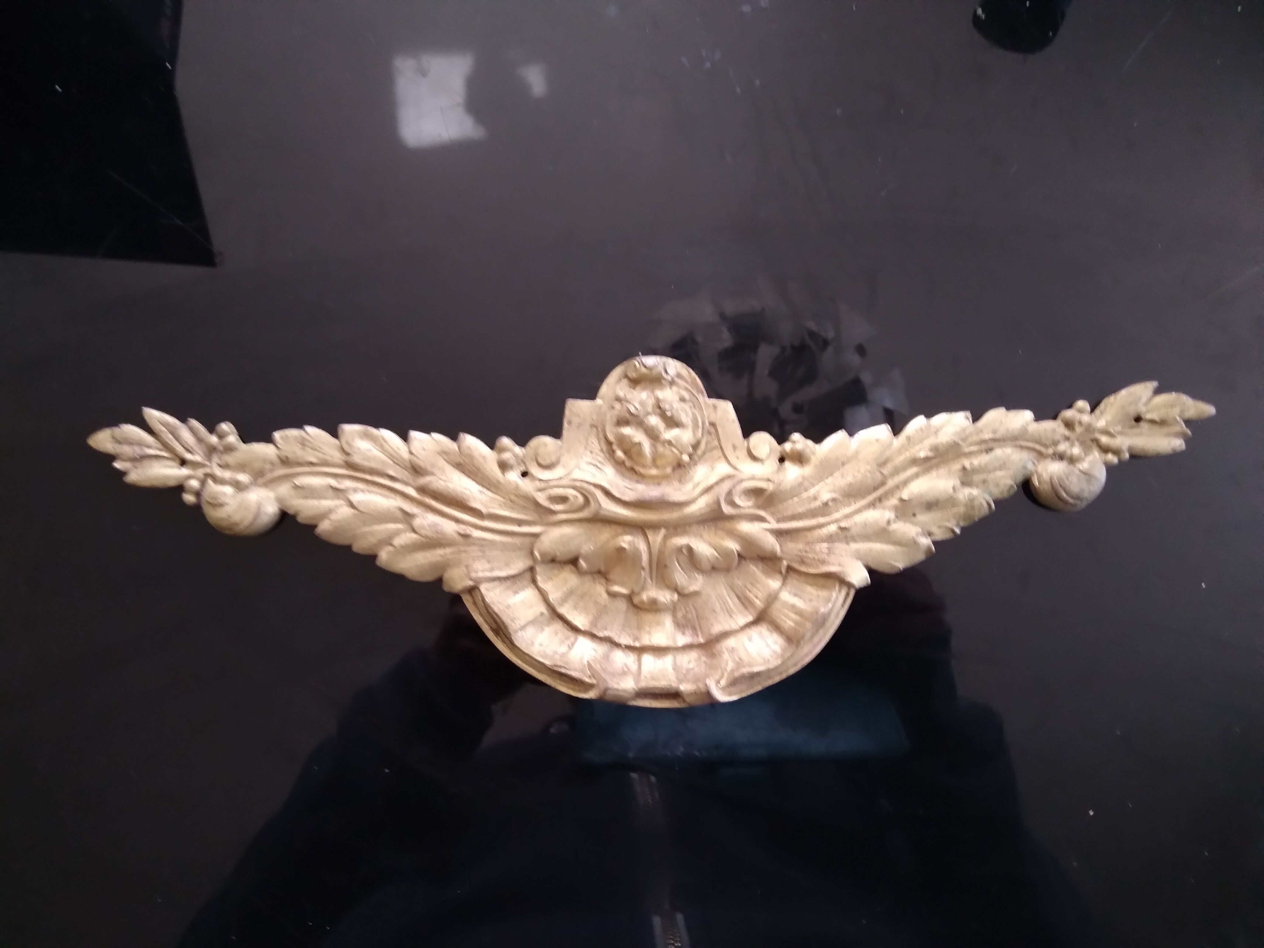 Gilded bronze pediment