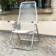 Armchair chaise longue adjustable deckchair with footrest spaghetti scoubidou