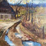 Painting, landscape by Guyard, circa 1960