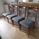 Rare - Set of 4 Louis Philippe/restoration style chairs with medallion - Colour blue / cherry wood