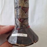 Scepter decorated with a female figure in wood and brass