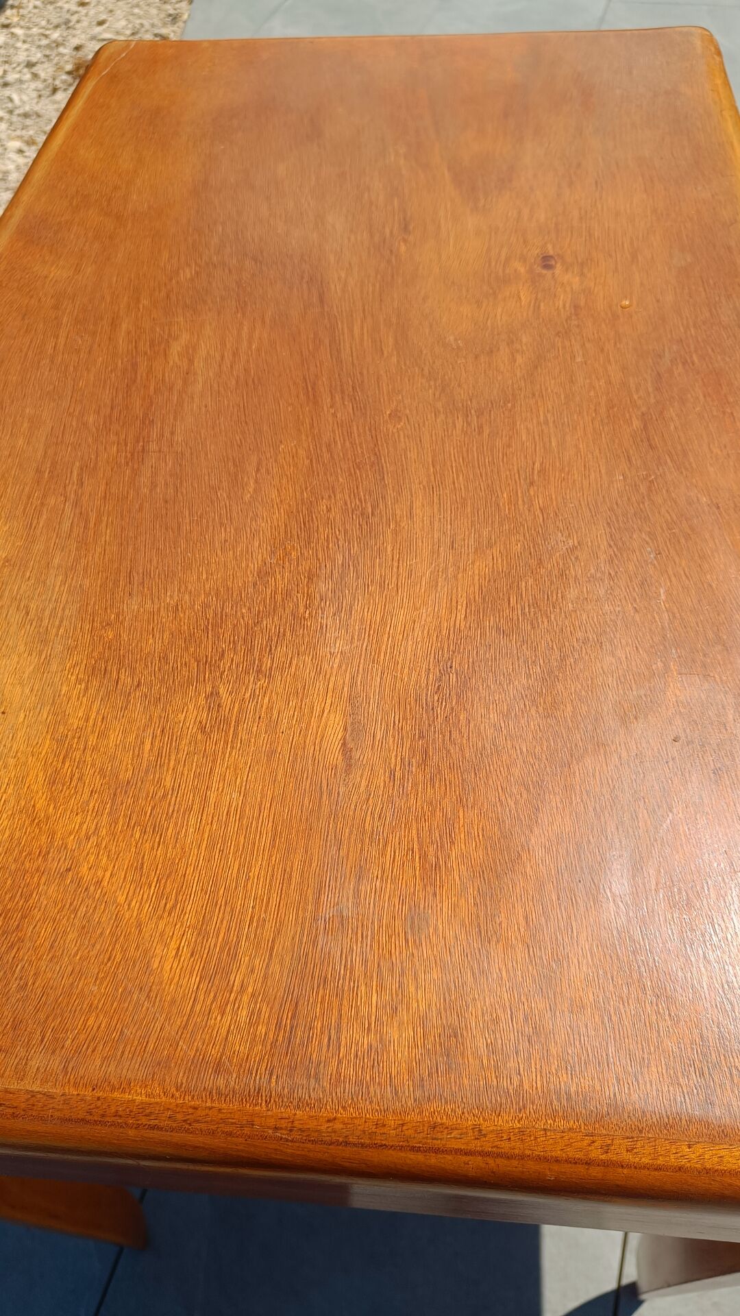 Vintage Scandinavian-style wooden table with drawer, 1950s-60s.