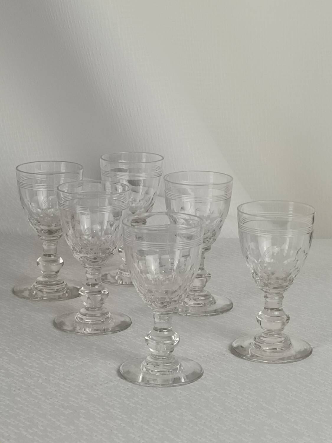 6 Baccarat “Chauny” crystal liqueur glasses