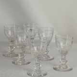 6 Baccarat “Chauny” crystal liqueur glasses