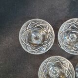5 small cut crystal digestive cups