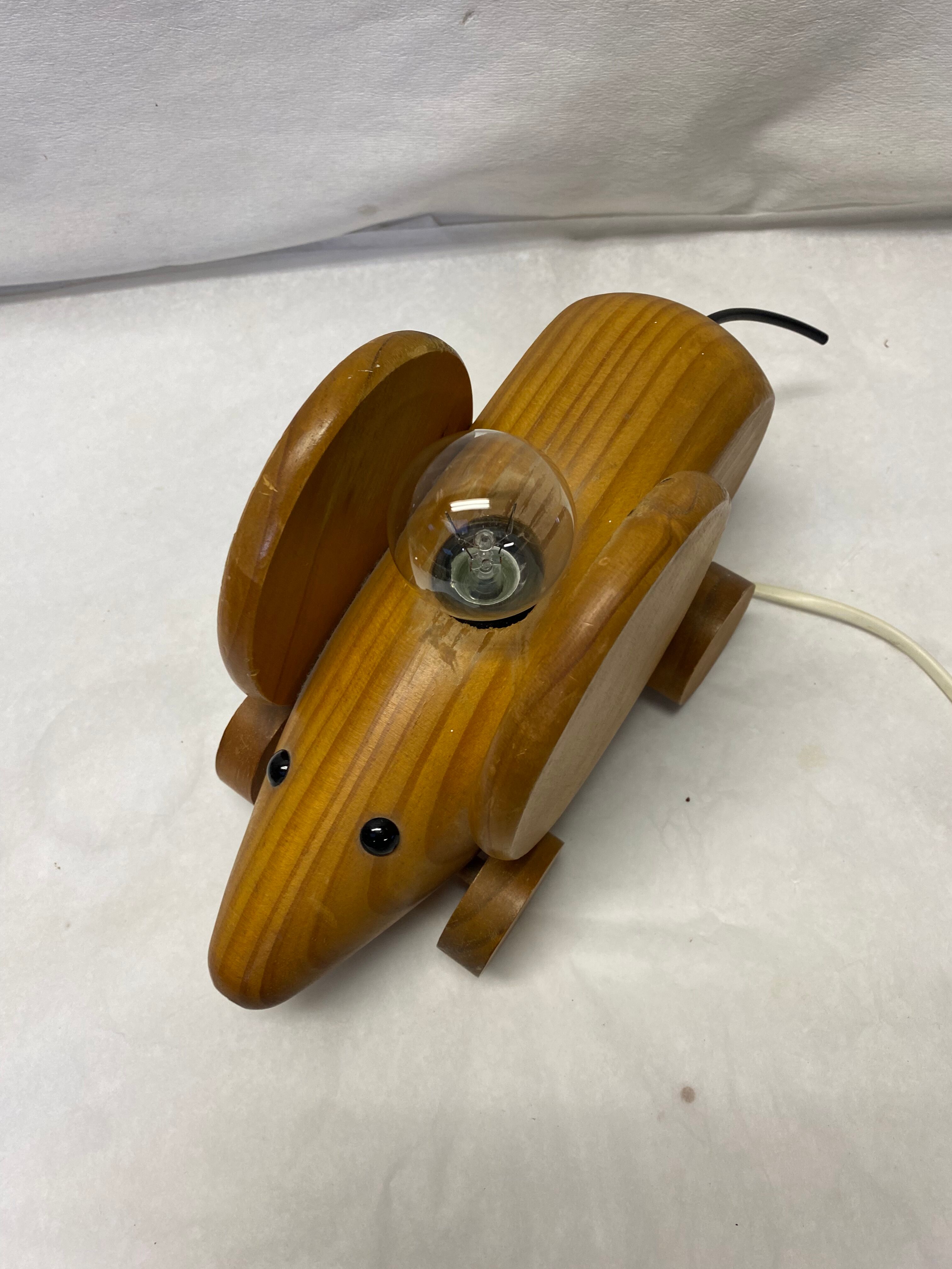 Lamp child mouse wood
