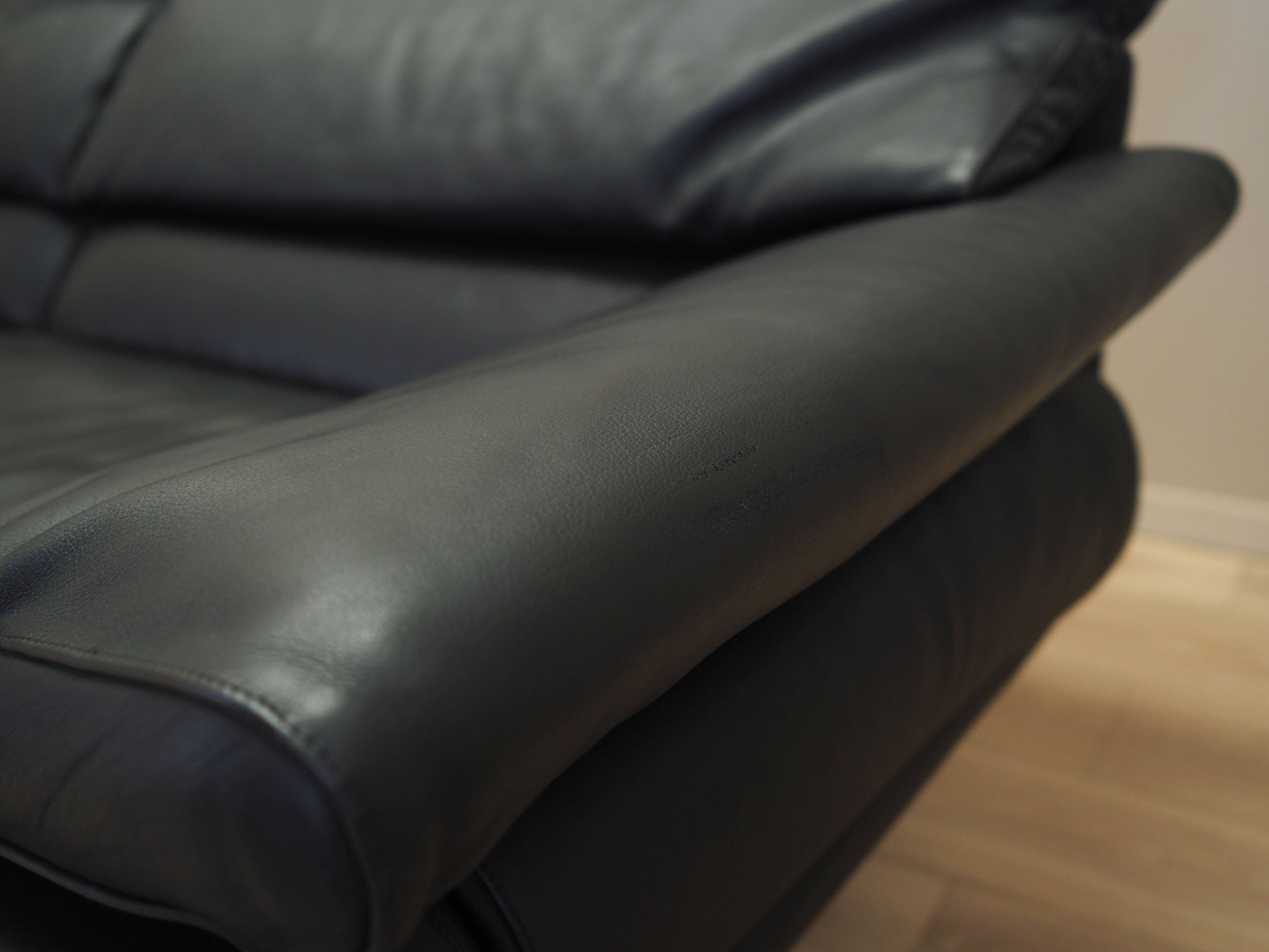 Canapé en cuir Alanda, design italien, années 1980, fabricant : B&B Italia, desig