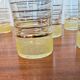 70s vintage glass with gold decoration and a speckled base.