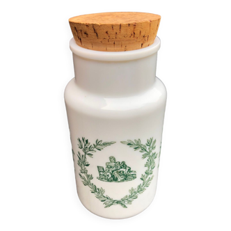 Old apothecary jar with cork lid