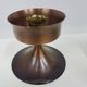 Candlestick, gold-tone brass, clear greenish glass, Austria, 1960s.