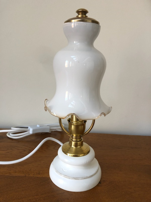 Opaline vintage bedside lamp