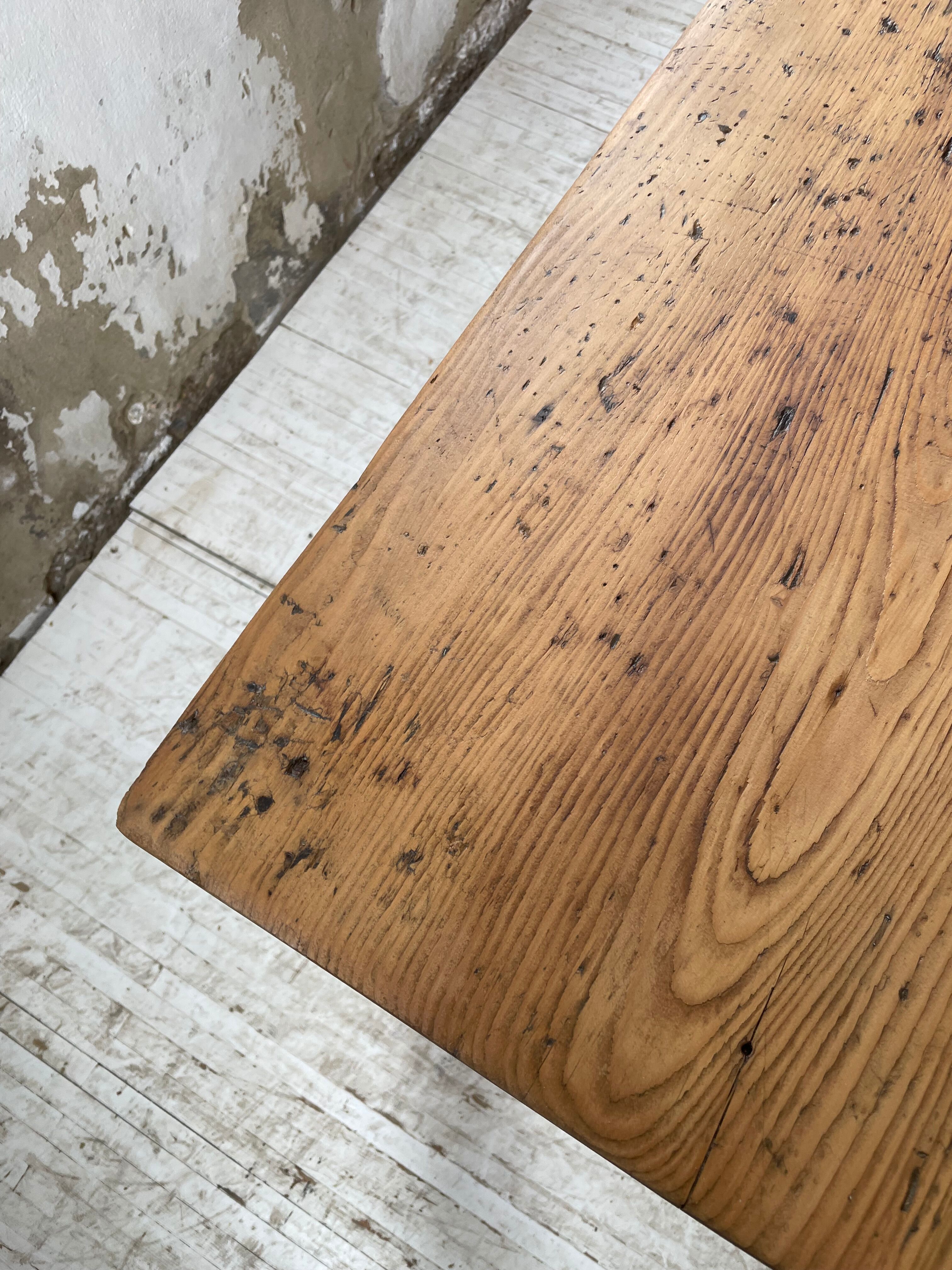 Farmhouse table in elm and pine 2m