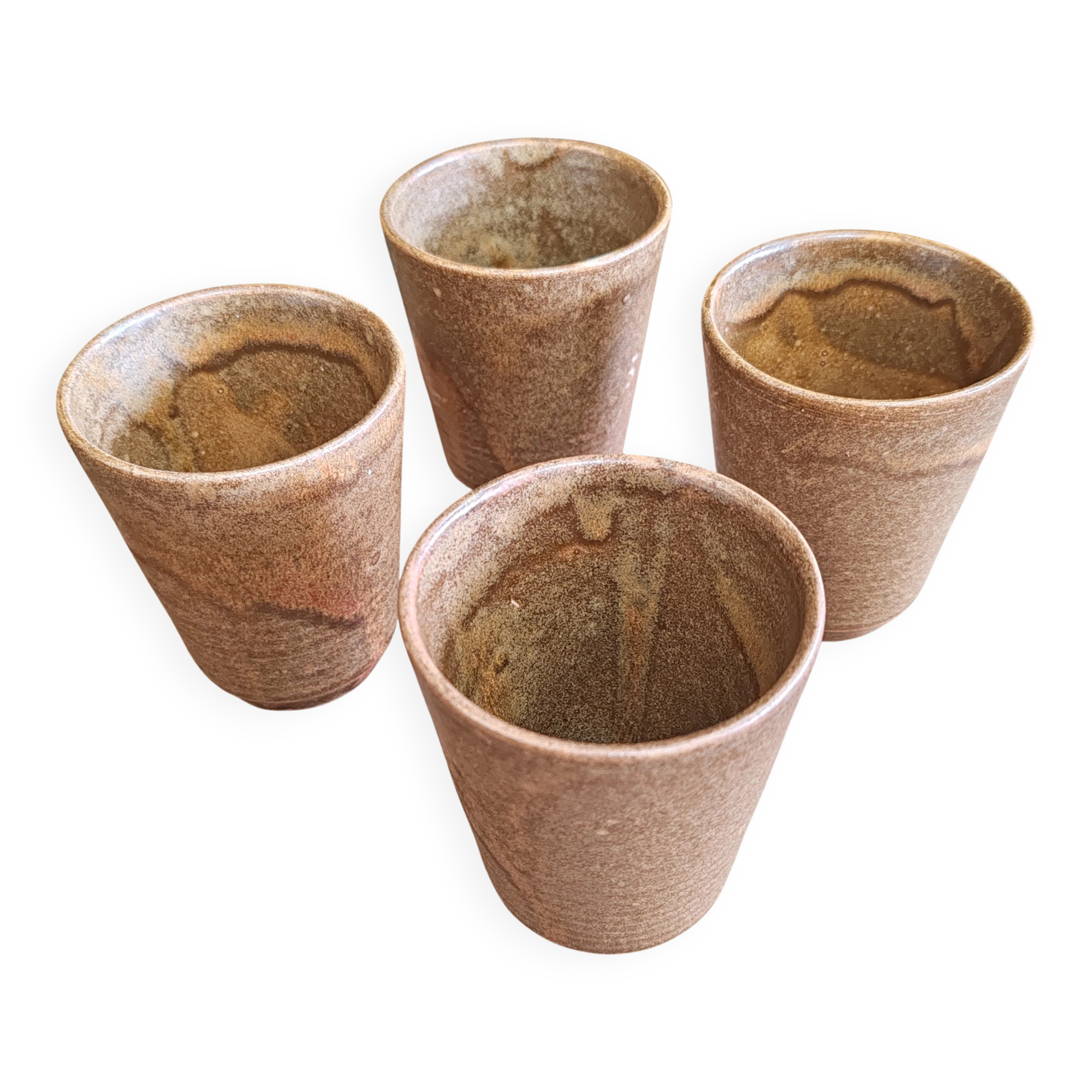Four stoneware glasses "Digoin"