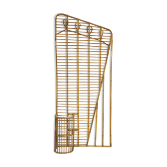 Louis Sognot coat rack in rattan and bamboo, France 1950's