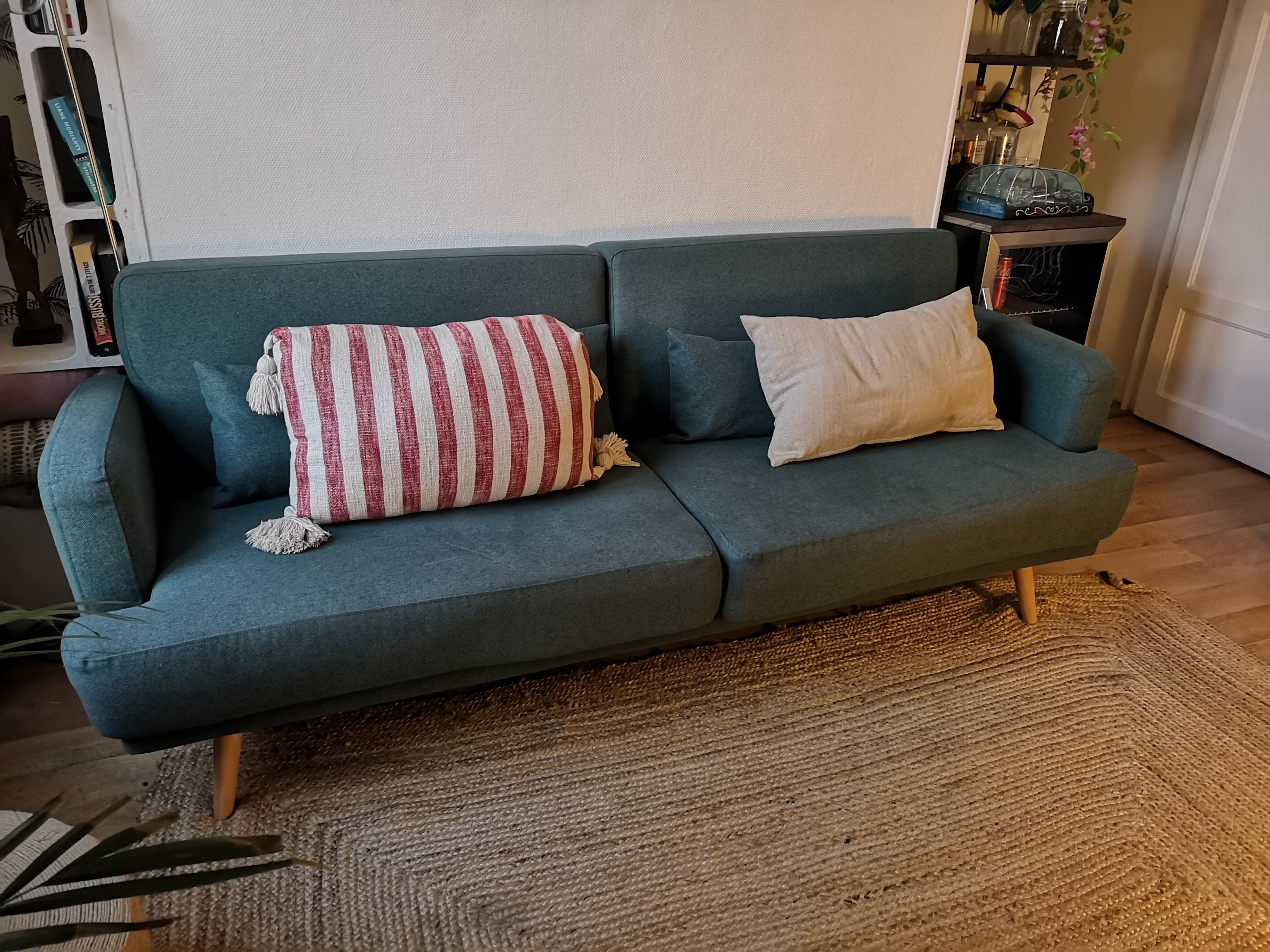 Green 4-seater sofa bed - Maison du monde