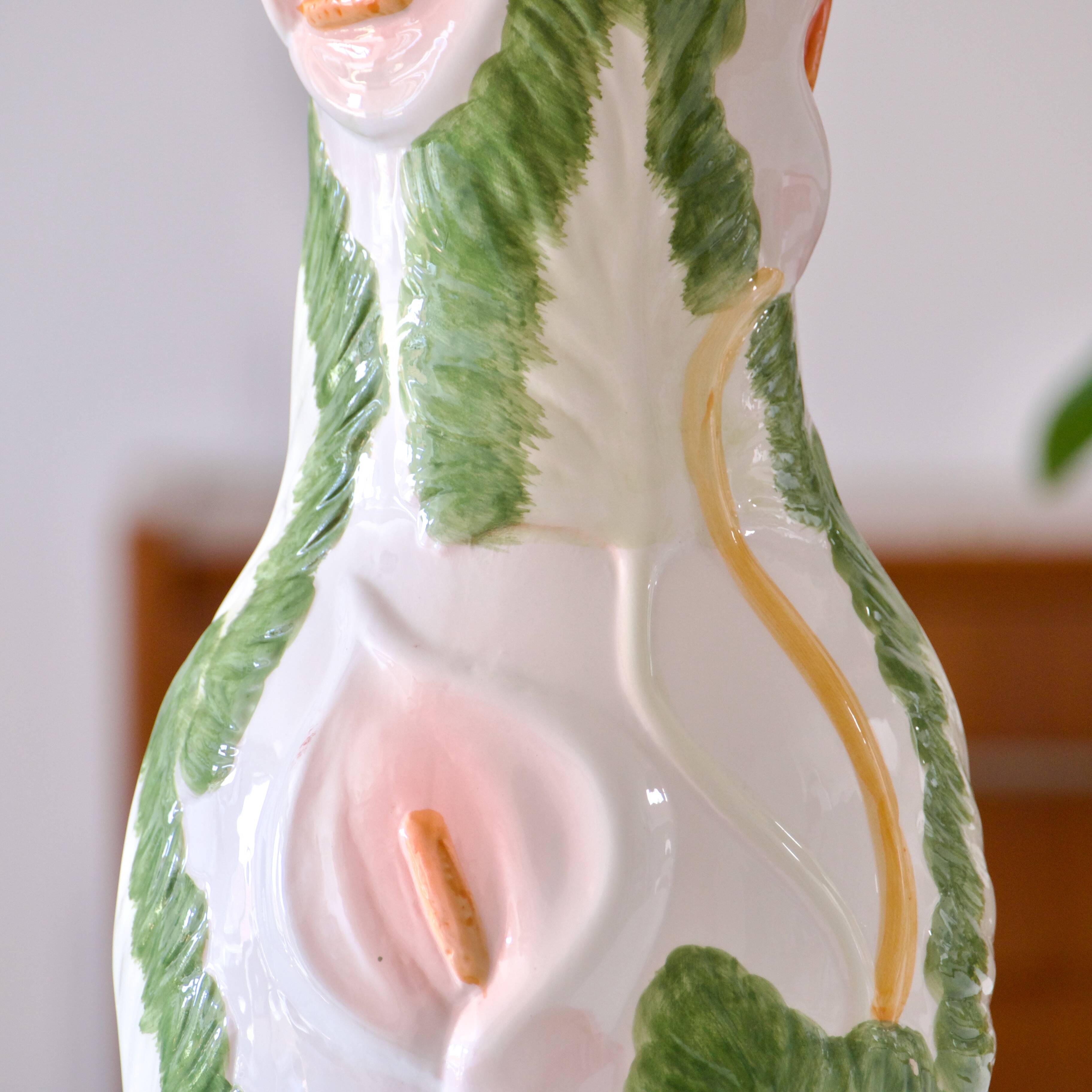 Large slip vase of Arum flowers