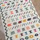 Handwoven Berber kilim rug: small Moroccan decorative rug.