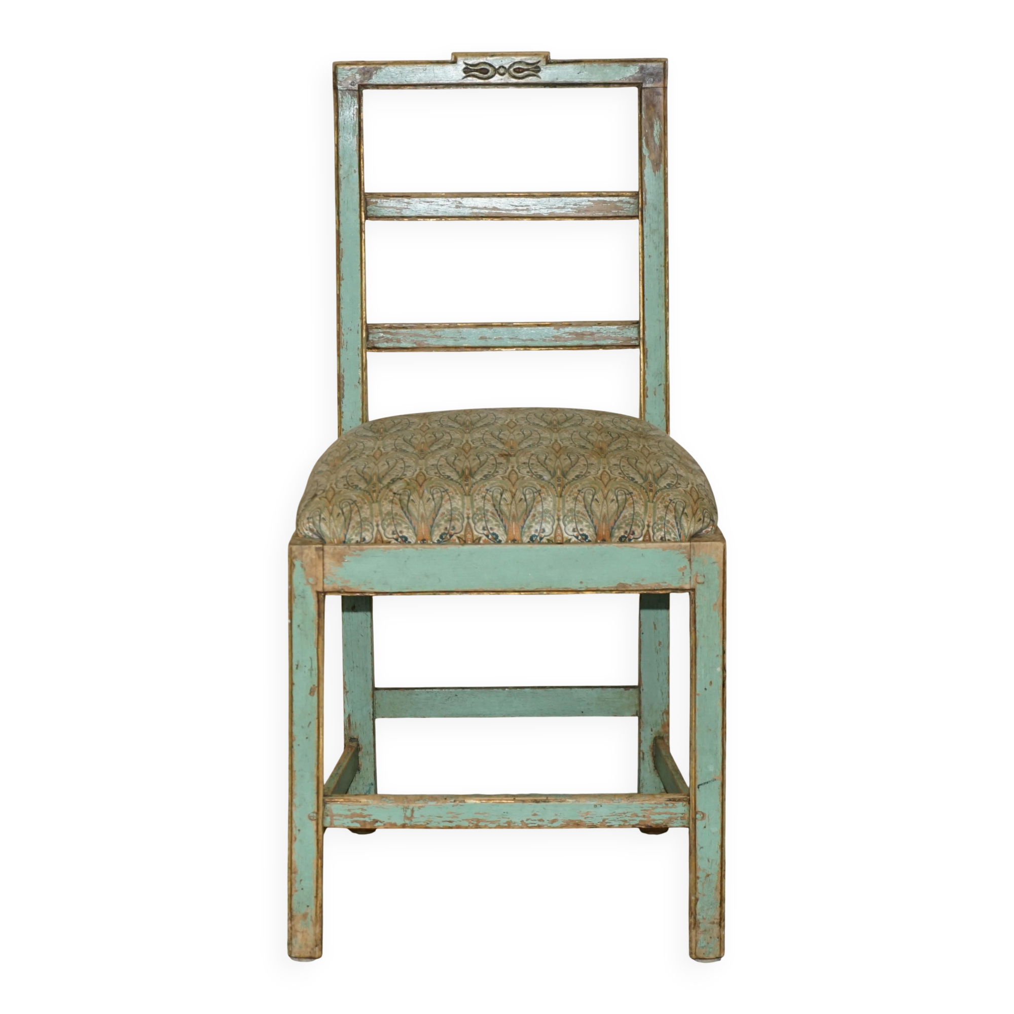 Pair of antique French chairs with original paint.
