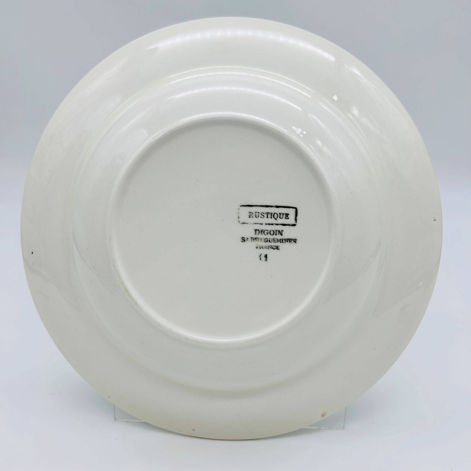 6 Deep Plates, Digoin Sarreguemines. "Rustic" Model