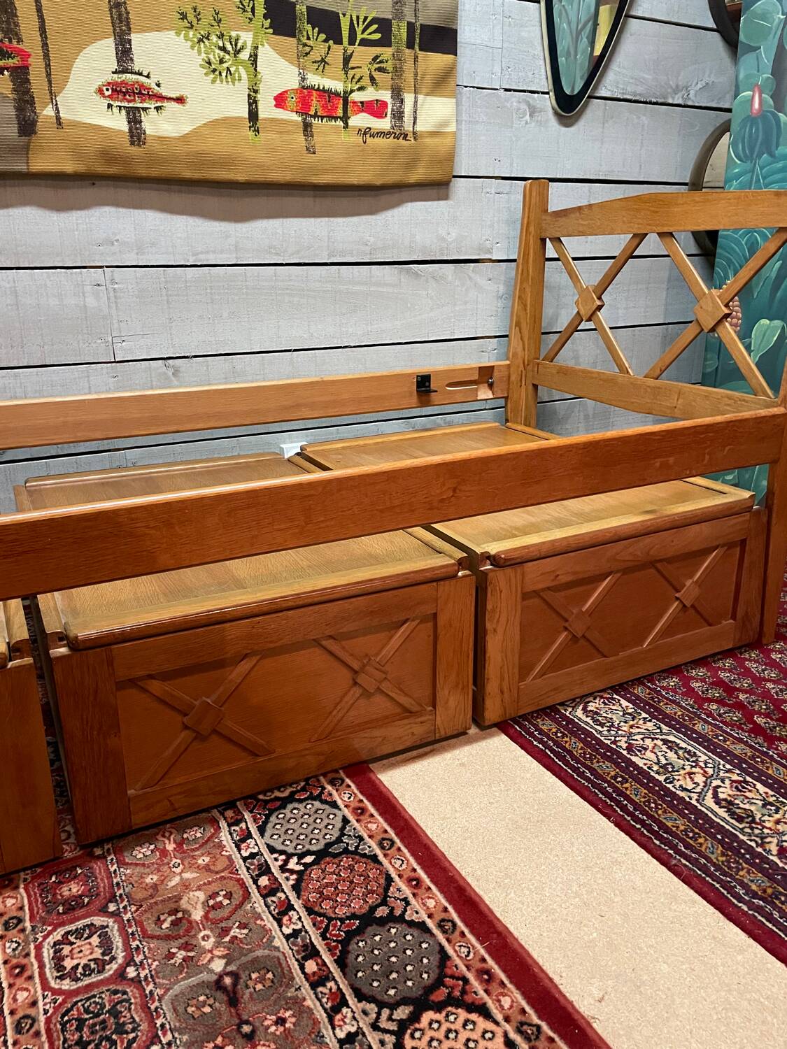 Daybed with vintage box spring, 59/60 cm thick