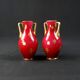 Pair of Baccarat crystal baluster vases decorated with a Lorraine cross