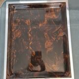 Lucite tortoiseshell and silver metal style