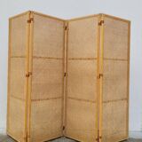 Vintage wicker claustra screen - 1950s