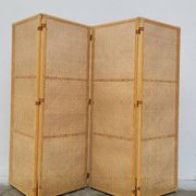 Paravent claustra en cannage vintage- 1950s