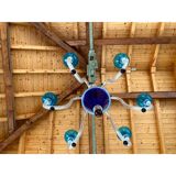 Vintage 1980s multicolor murano glass chandelier