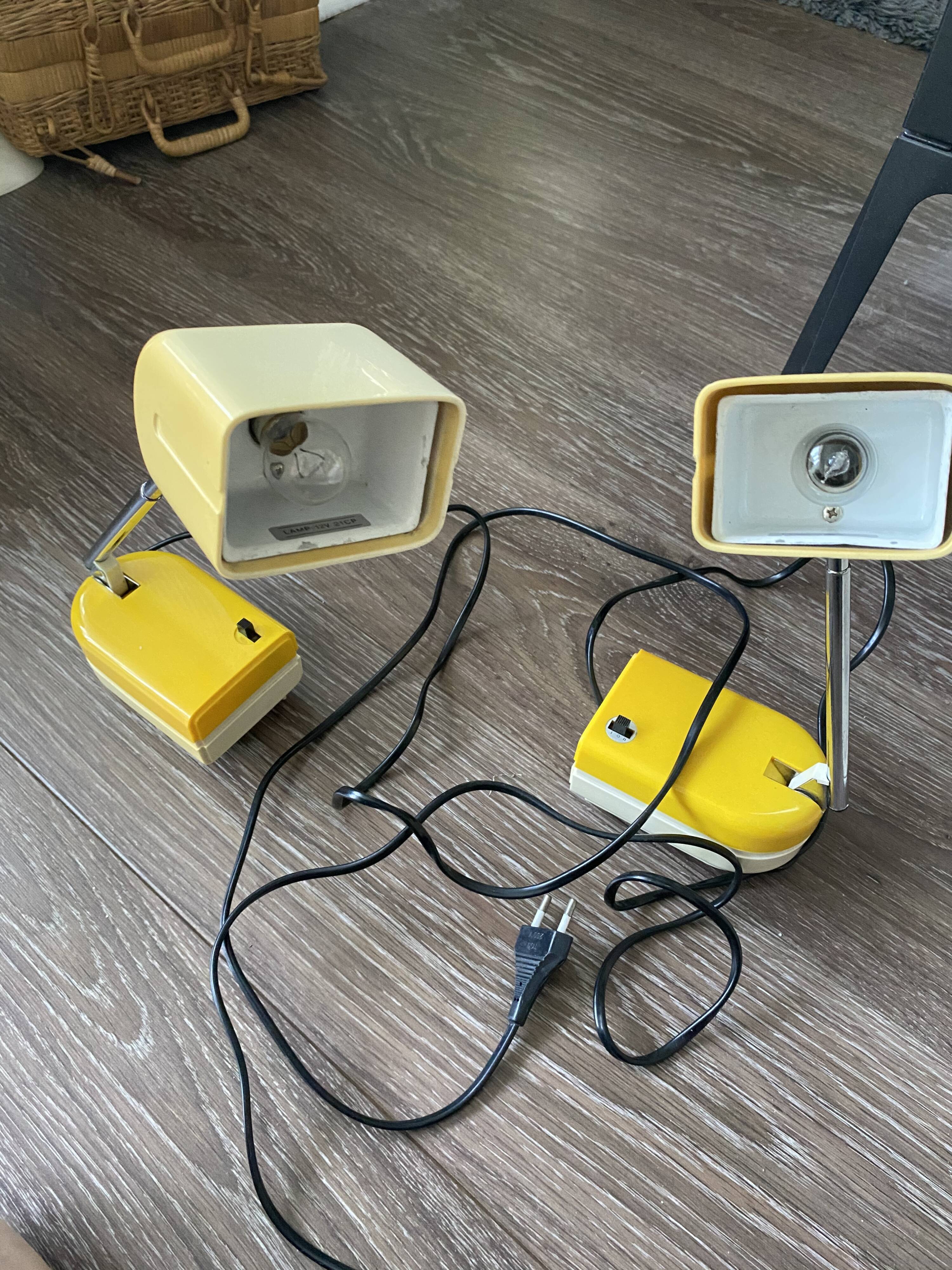 Pair of vintage telescopic lamp Fagerhults