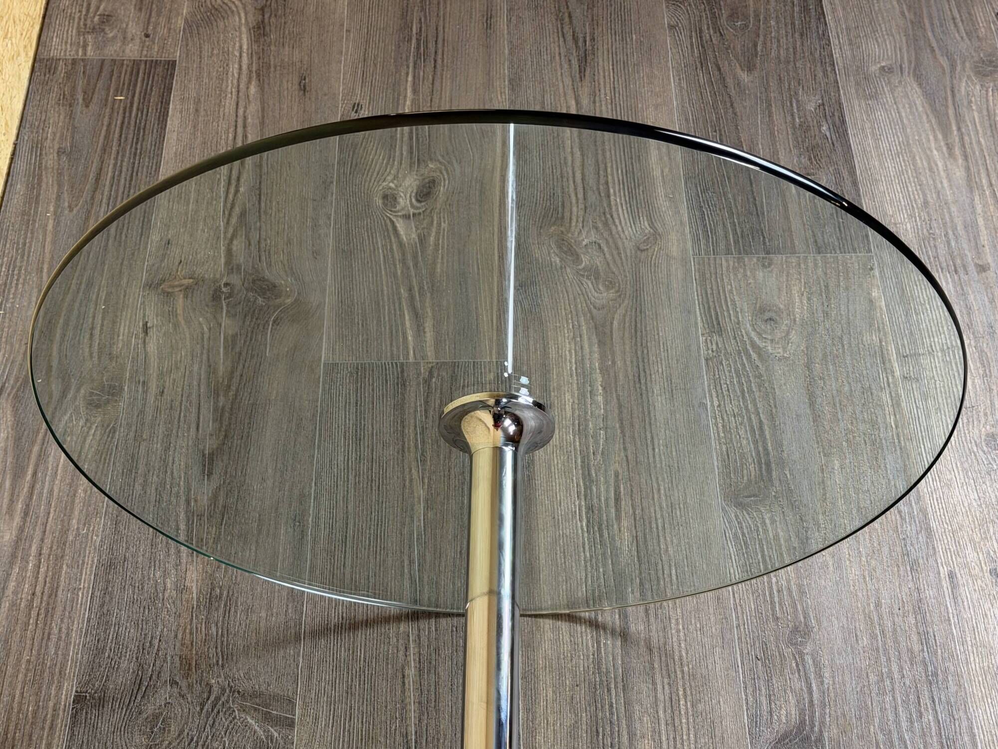 1970s 1980s Coffee Table Side Table in Chrome and Glass Space Age Design