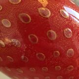 Vase boule rouge en verre soufflé Murano – Italie années 70