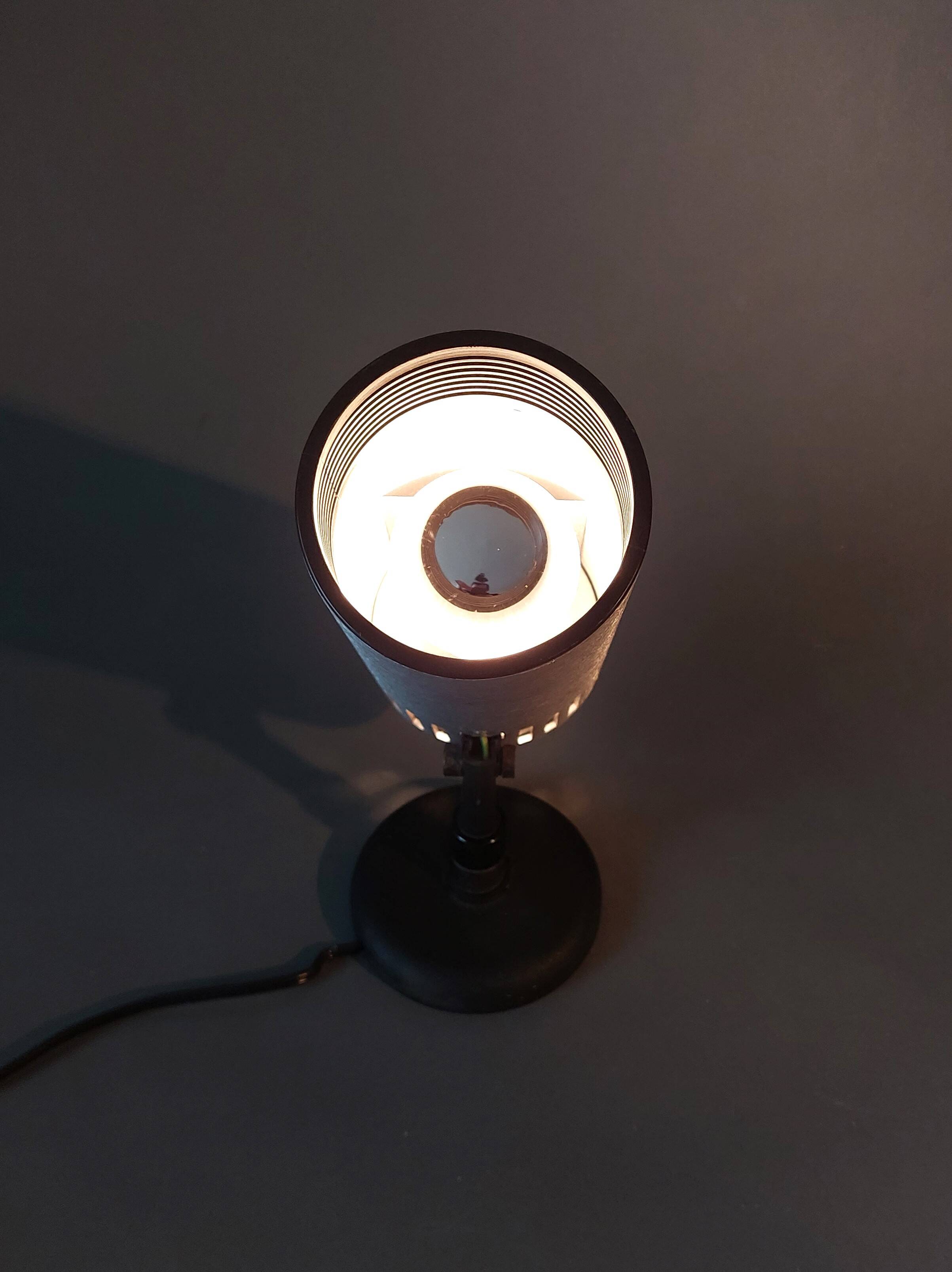 Adjustable brushed aluminum wall lamp by Lita, France 1960/1970.