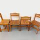 Set of 4 vintage pine chairs from the 70s