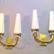 Pair of Art-Déco bronze & opaline sconces from Maison Lunel, France, 1950
