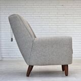 1960s, Danish design by Kurt Østervig, armchair model 61, wool, teak.