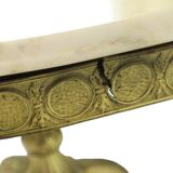 Table basse, d'appoint ronde en marbre et laiton