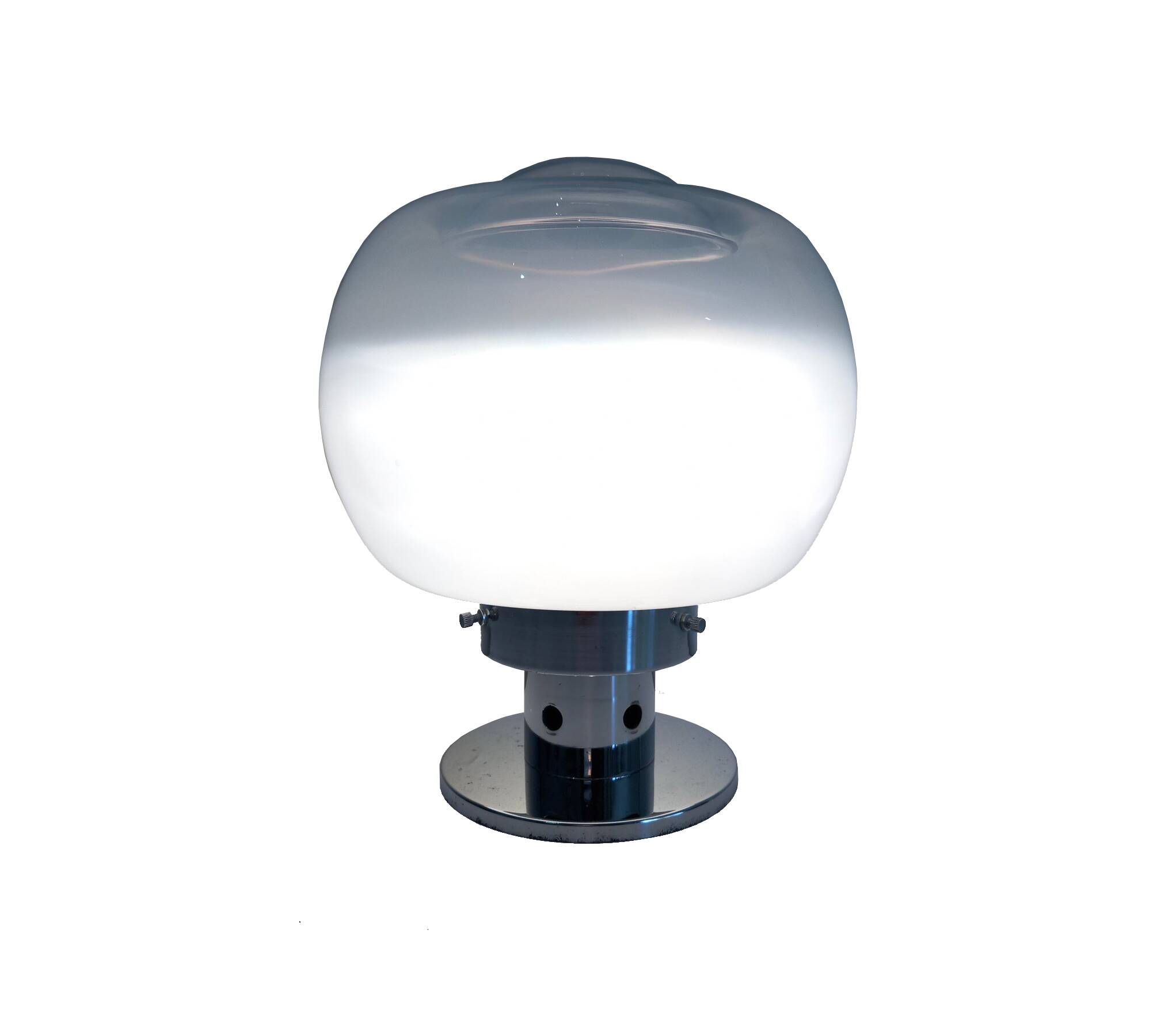 Vintage Table Lamp • Steel & Glass • Murano • Space Age • 1970