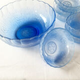 Dessert service in blue Arcopal