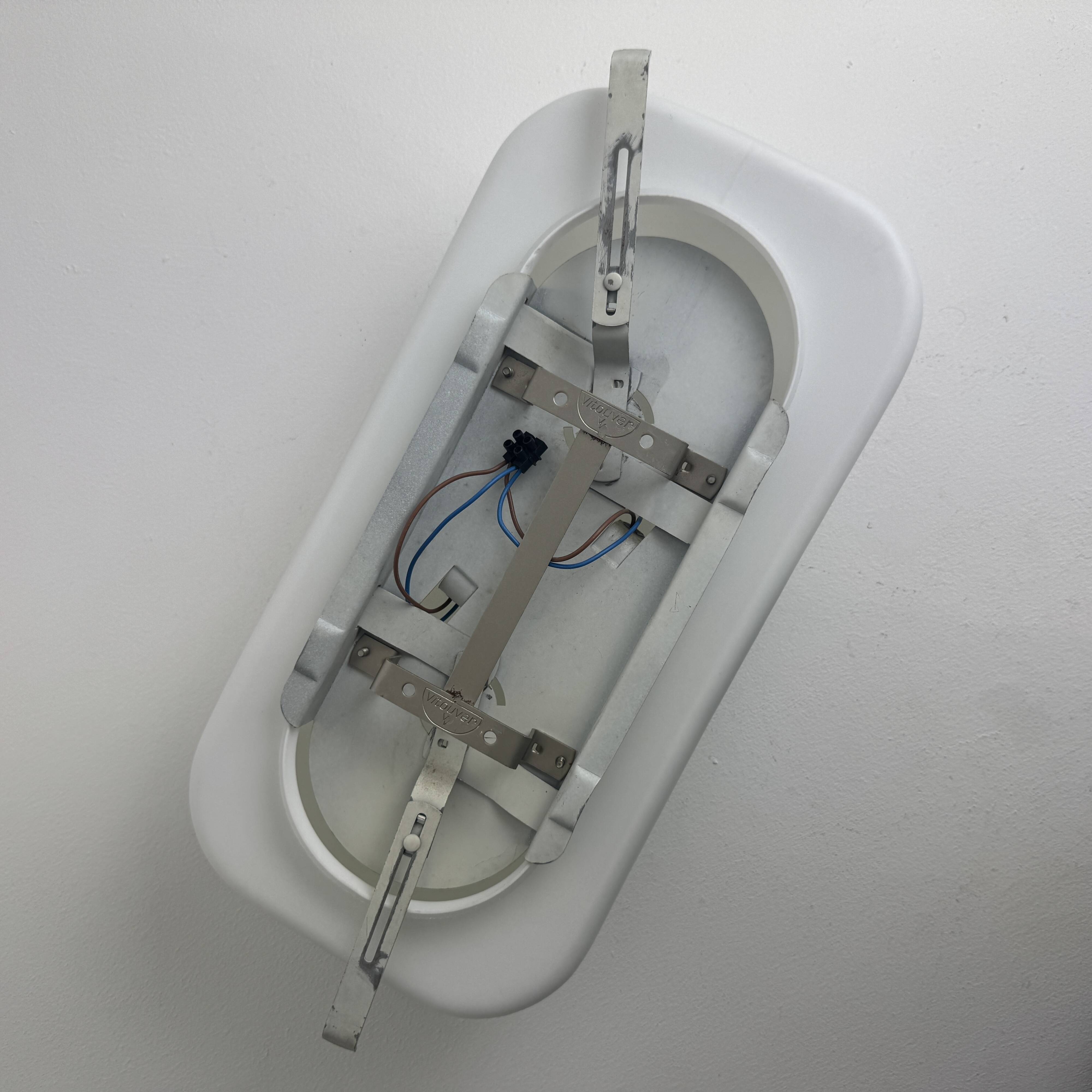 VINTAGE XL RECTANGULAR OPALINE WALL LIGHT "VITOUVER"