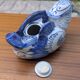 Old teapot / bird-shaped jug in blue and white porcelain