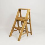 Folding metamorphic library ladder, Arts & Crafts, Vienna, 1900s