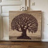 Large woven wall tapestry made of fibers Tree of Life