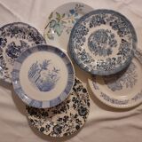 Suite of 6 retro vintage dessert plates