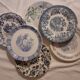 Suite de 6 assiettes à dessert vintage retro