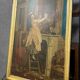 Color chromolithography painting depicting an interior scene circa 1880
