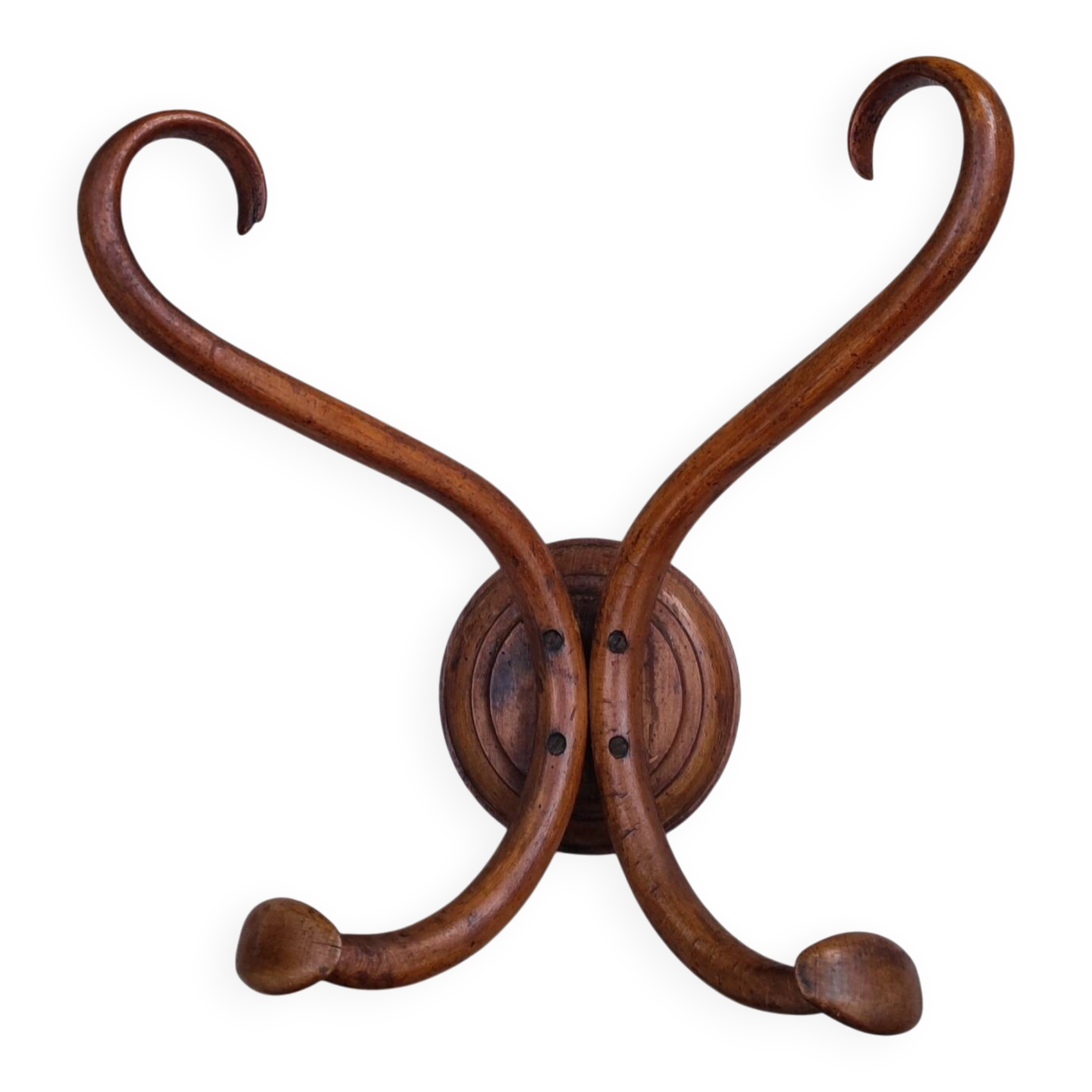 Curved wooden coat hook, circa 1900