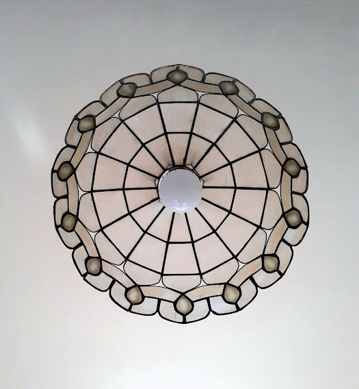 Suspension in art deco mother-of-pearl with drops